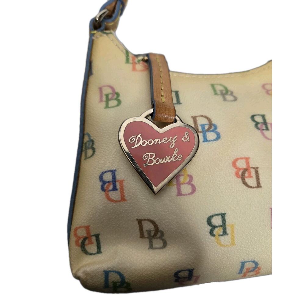 VTG Dooney & Bourke Y2K Micro Bag Rainbow Zip Multicolor DB Monogram - Picture 4 of 14